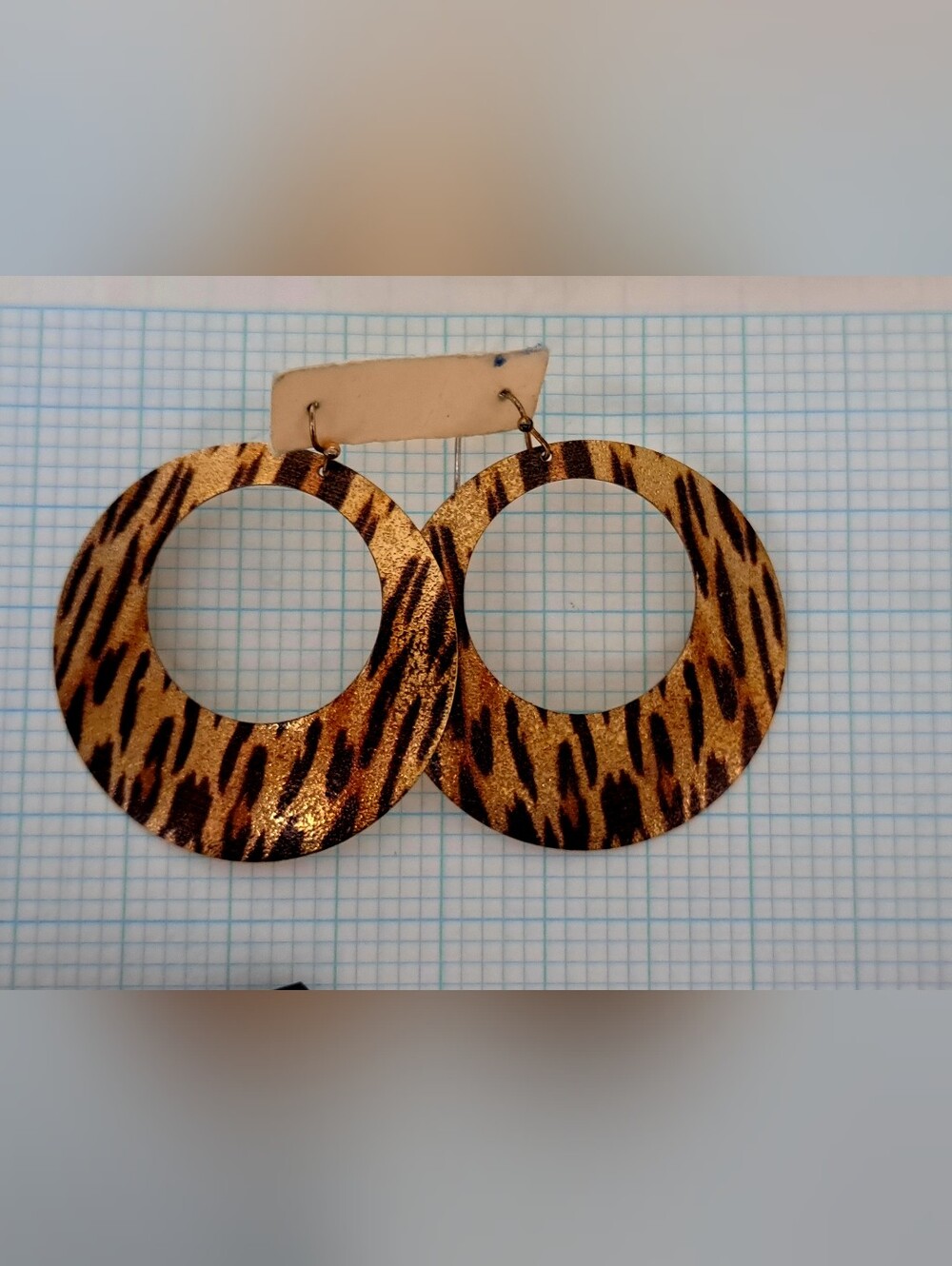 Gold Leopard-Print Hoop Earrings - Women's Fashion Jewelry